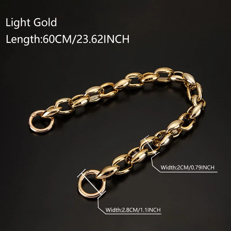 20/40/60CM Bag Chain Accessories Golden Women\'s Transformation Extension Bag Chain Acrylic Shoulder Bag Strap Accessories