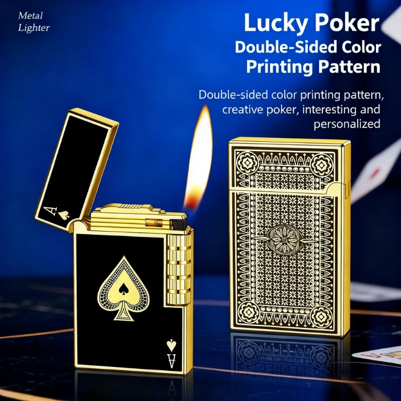 

New Style Loud Steel Sound Lighter - Side-Sliding Grinding Wheel, Refillable Slanted Flame, High-End Gift for Men Tool