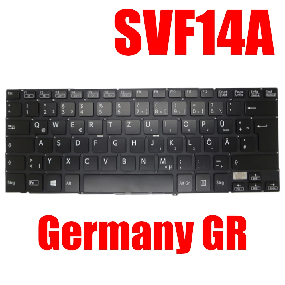 

Laptop Keyboard For SONY SVF14A 9Z.NABBQ.10G 149238631DE 9Z.NABSQ.00G 149238331DE Germany GR Black Silver New