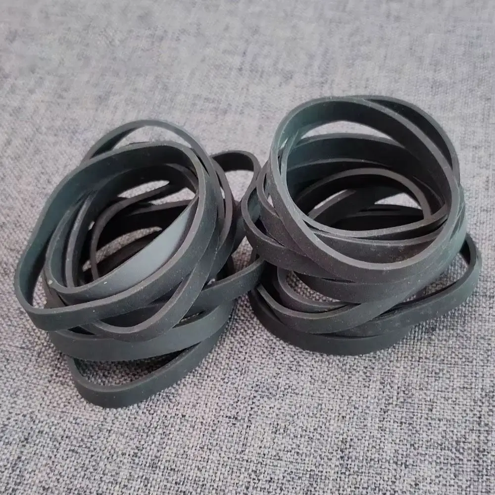 20Pcs Durable 6.3x0.5cm Rubber Bands Stretchable Black Rubber Elastic Band Sturdy Rubber Ring Office Home Packaging Supply