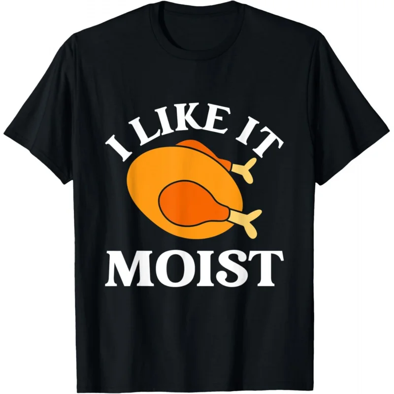 

New trendy T-shirt with interesting Thanksgiving turkey leg pattern short sleeved shirt