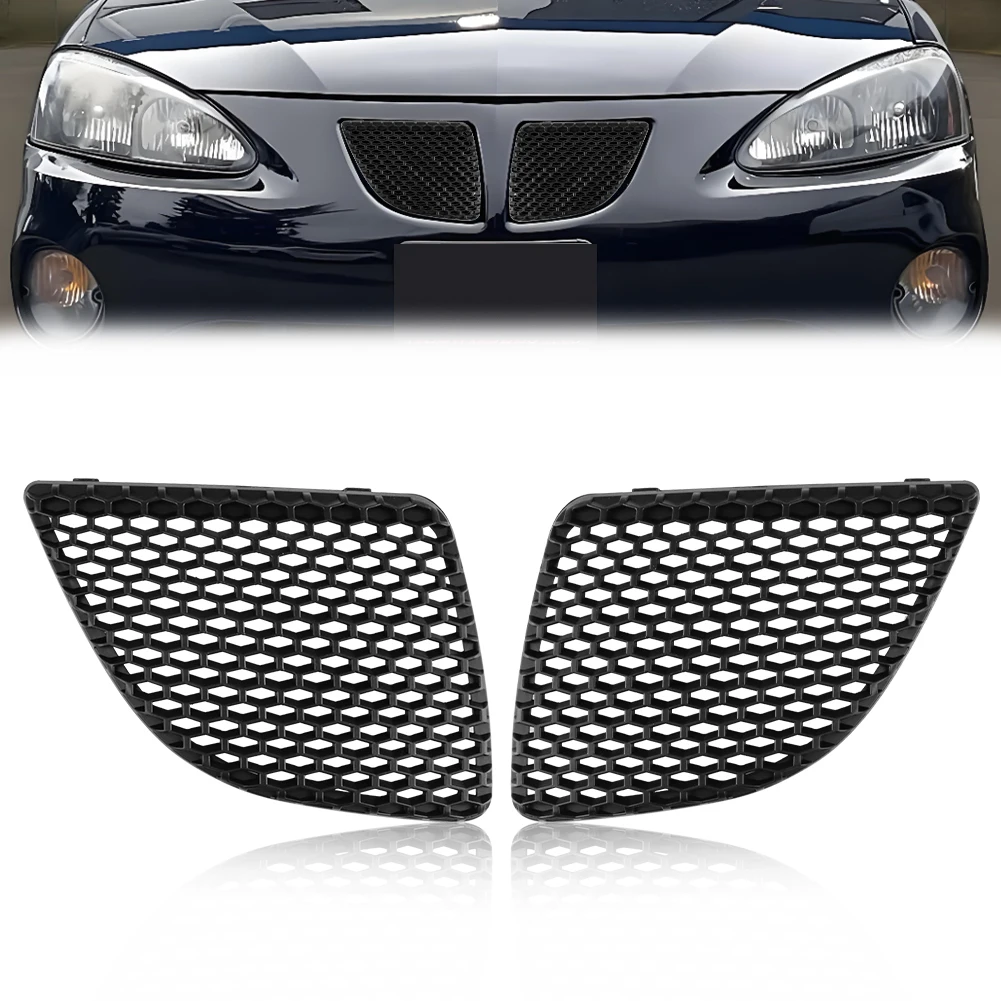 

2Pcs Front Bumper Hood Mesh Grill Black Shell For 2004 2005 2006 2007 2008 Pontiac Grand Prix Base and GT Models Not Fit GXP