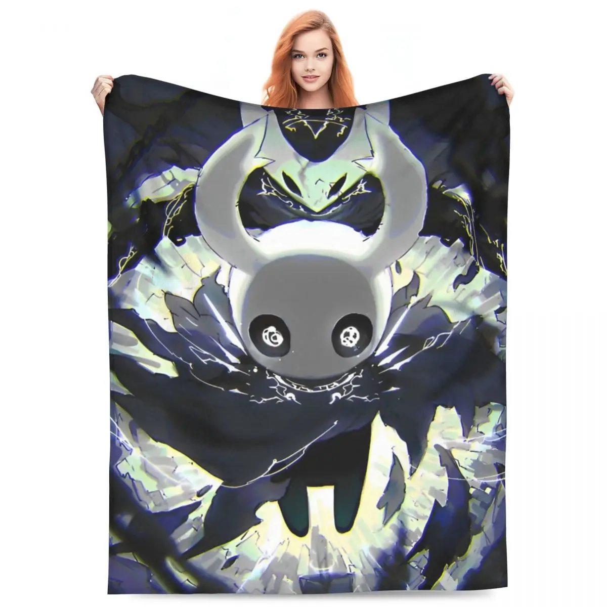 Hollow Knight Flannel Blankets Indie Action Adventure Funny Throw Blanket for Sofa Bedding Lounge 125*100cm Quilt