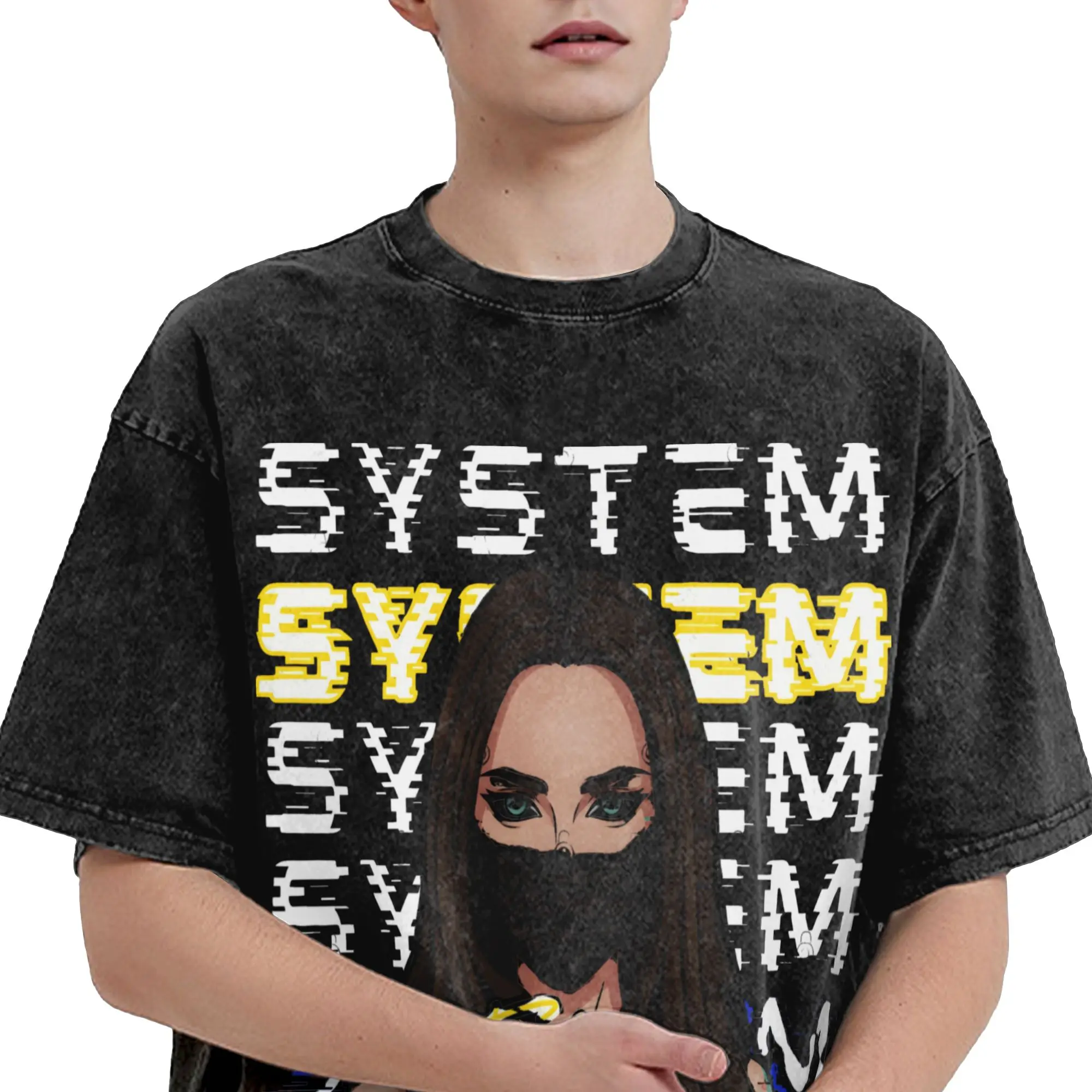 Felicia My System Eurovisions 2026 T-Shirt for Men  Vintage 100% Cotton Tee Shirt Crew Neck Short Sleeve T Shirts Summer Clothes