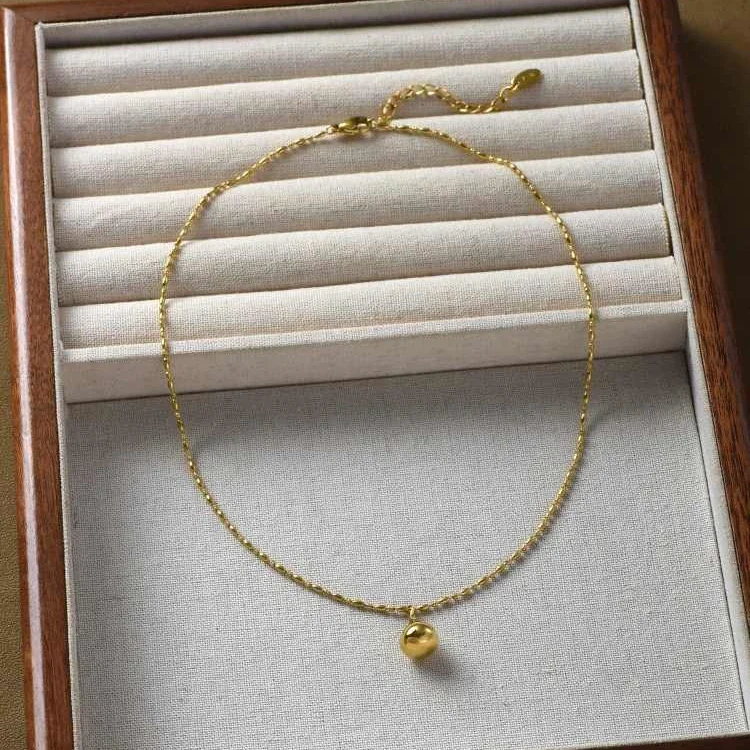 Fashion Brass Gold Plated Water Droplet Pendant Necklace Women Europe America Popular Jewelry Accessories Trend 4