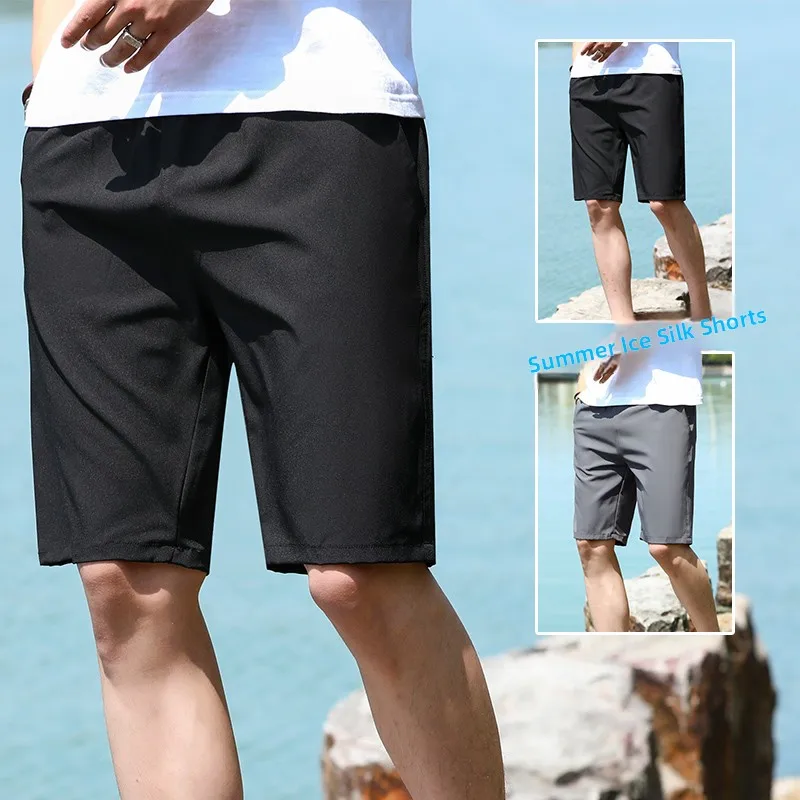 

Summer Thin Spor Loose Fit Men's ort Pants Five Inches Running Fitn Baskeall Casual Trousers Low Waist Polyester