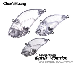 Chan’sHuang 20PCS Unpainted Blanks Bait 50/60/70mm Rattle Sinking Vibration Lipless Crankbait Handmade Artificial Fishing Lure