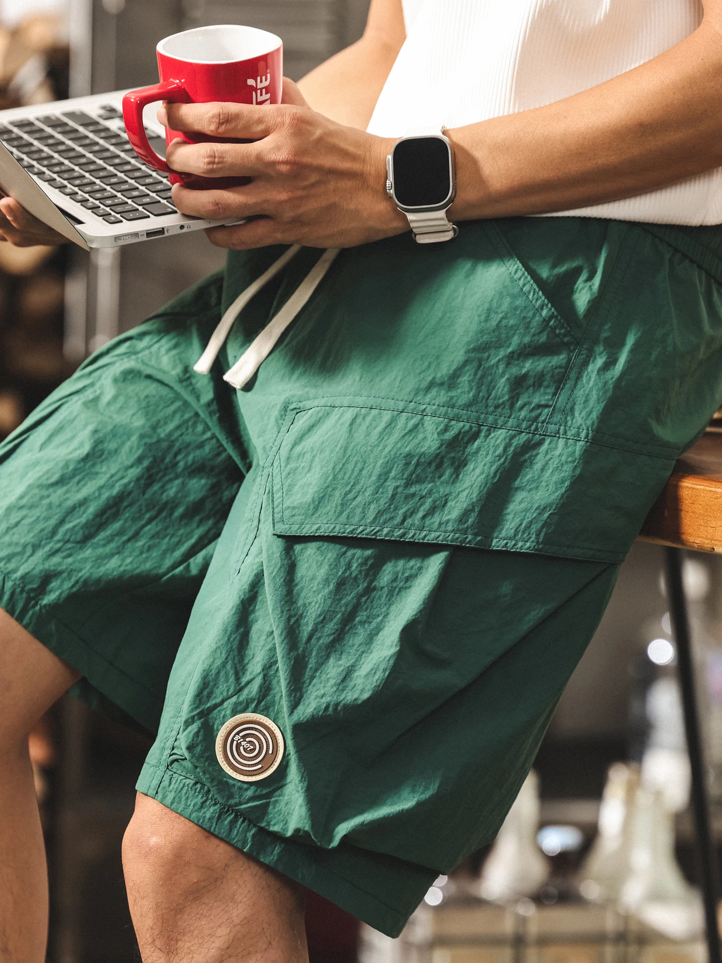 

Outdoor Ice Silk een Workwear orts Men's Summer Trendy Brand New Qui Dry Loose Fit Large Size Mid-Calf Pants