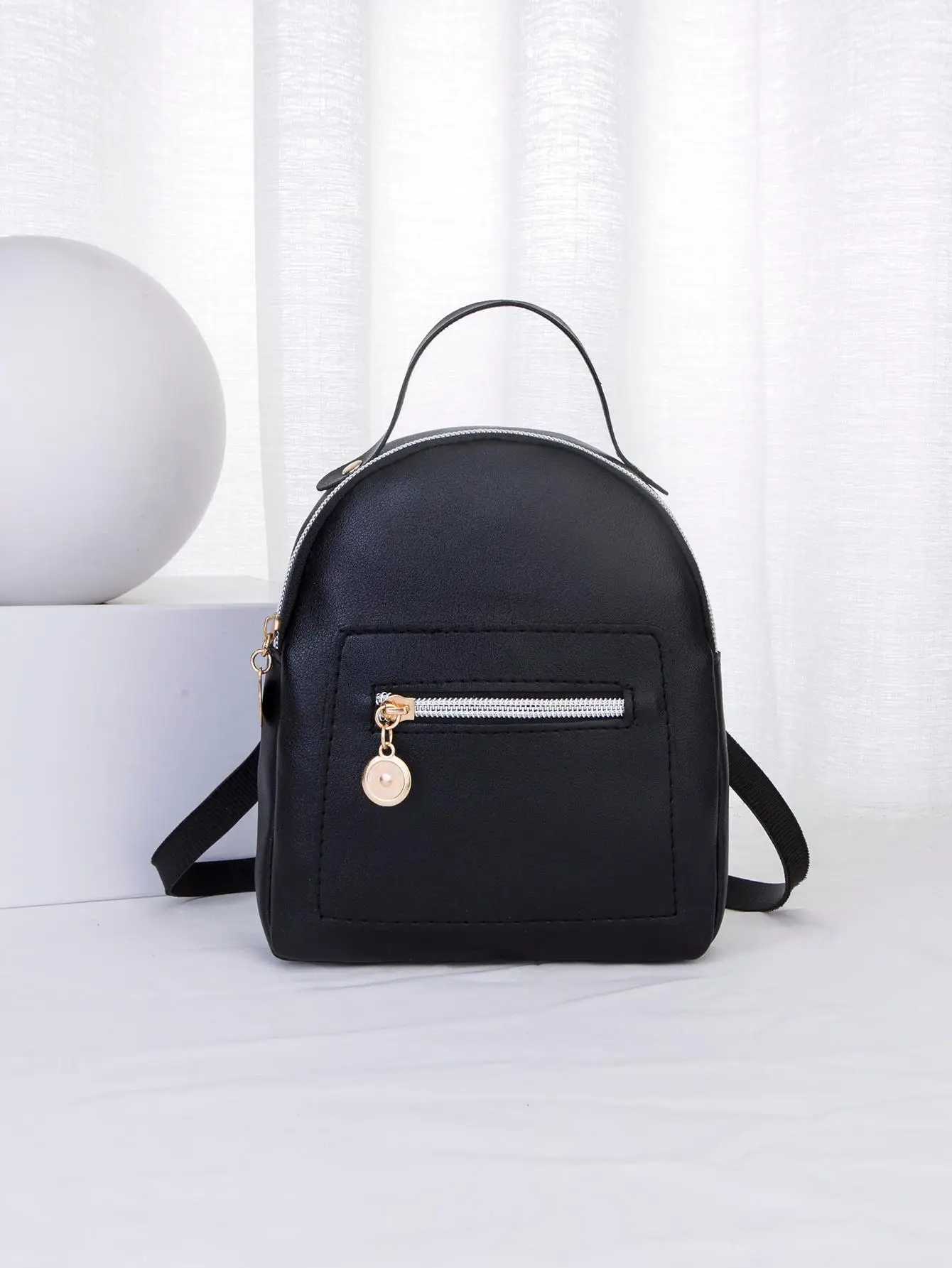 

Trendy Waterproof,Mini Classic Backpack Geometric Pattern Zip Front,Clear Bag For Teen Girls Women College Students,Perfect For,