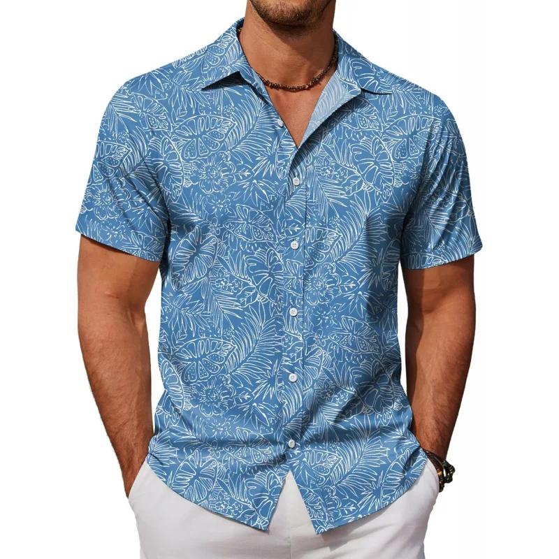 

Mens Hawaiian Shirts Short Sleeve Button Down Aloha Shirt Casual Beach Clothes