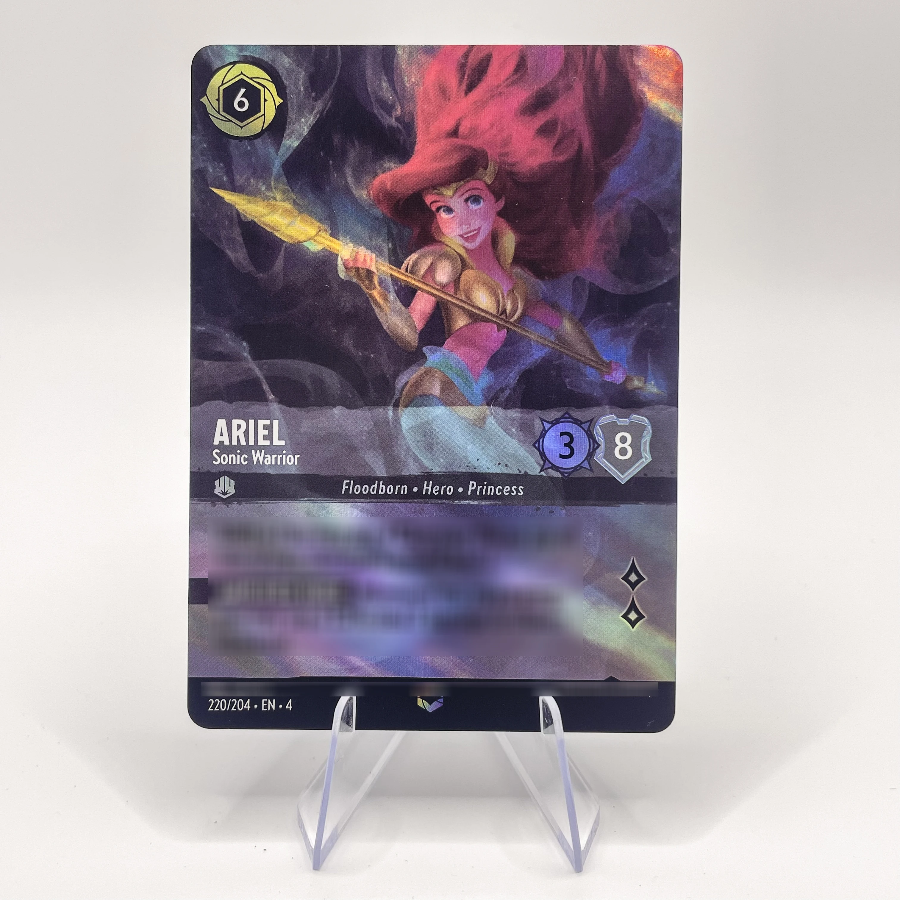 Lorcana Proxy الفصل 4 بطاقات عالية الجودة من رقائق المسحورة ميني مونسي سيسو جوفي أرييل TCG أرواق لعب النسخة الإنجليزية