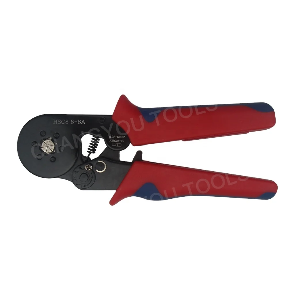 

HSC8 6-6A Crimping Plier 23-10AWG 0.25-6mm Hexagonal Ratcheting Ferrule Crimping Tool Crimper for Wire Terminal