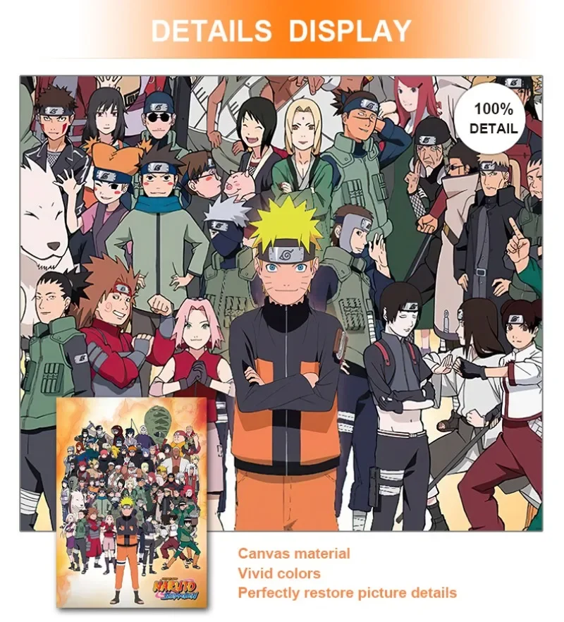 Anime Poster Naruto Shippuden Poster Peripheral Canvas Hanging Painting, Living Room Bedroom Wall Hanging Painting