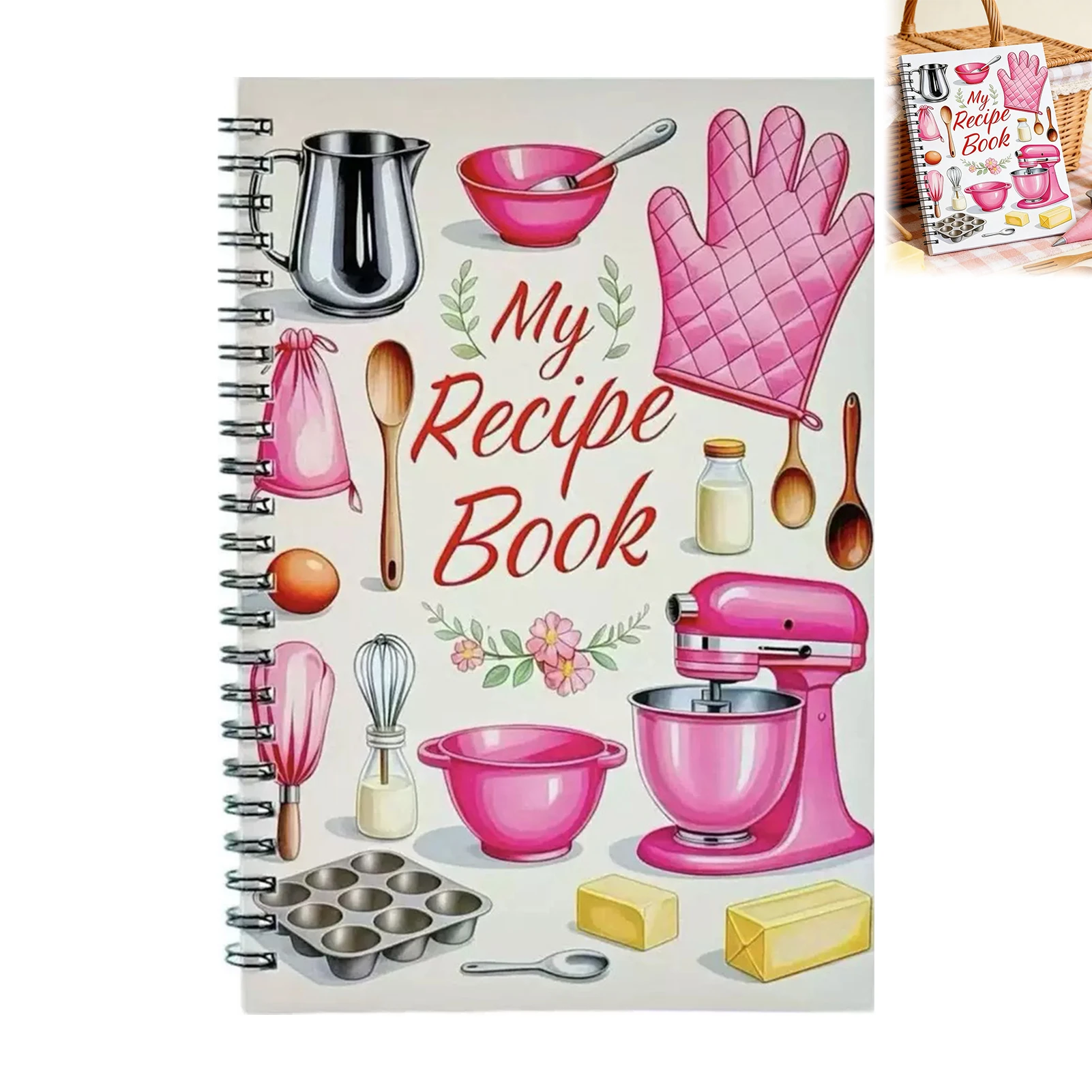 Cartoon Spiral Recipe Notebook Fun Cooking Journal with Durable Binding High Quality Paper for Kitchen Use Gift Idea