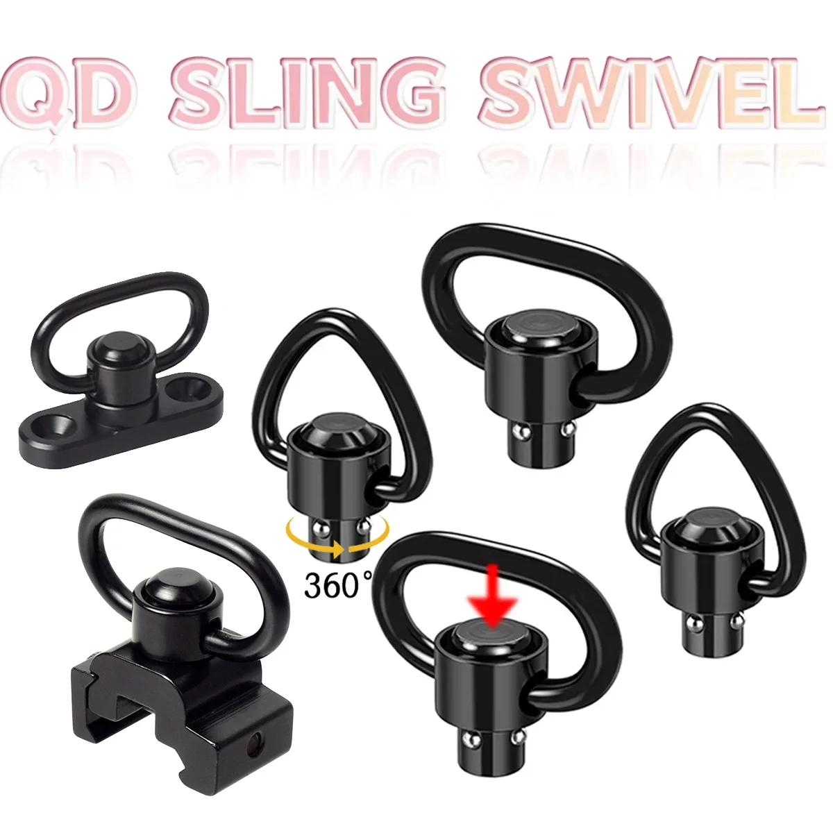 

New Tactical Rifle Push Button QD Release Sling Swivel Mount Ring Adapter Sling Mount Hunting Accessories AR15