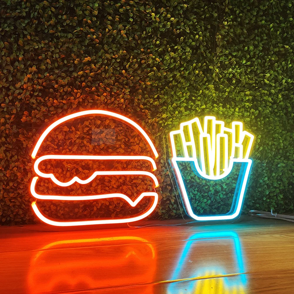 Oux الأكثر شعبية الحائط ثلاثية الأبعاد شعار كازينو النيون تسجيل دروبشيبينغ البيتزا النيون تسجيل لسطح المكتب لعبة غرفة ديكور #3