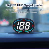 H2 GPS HUD Head Up Display Digital Speedometer Overspeed Alarm with Compass Universal for all Cars Accessories For Vehicles