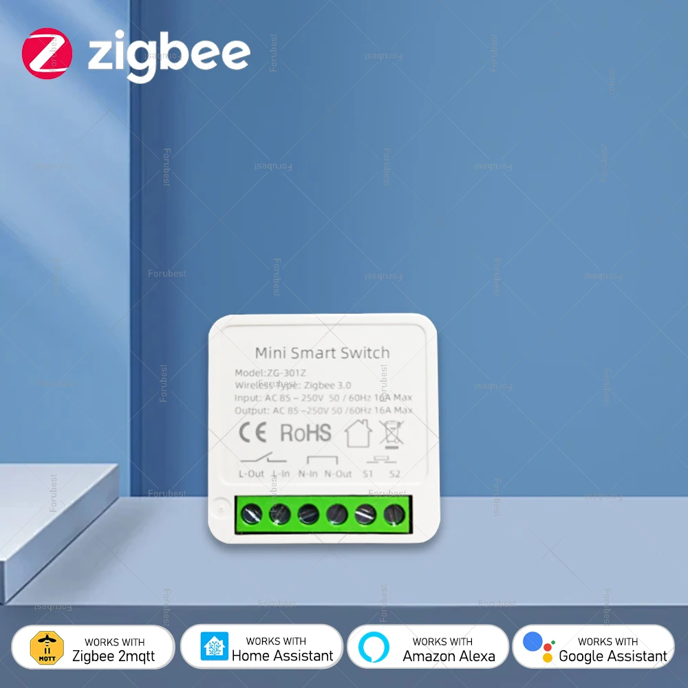 Mini ZigBee 3.0 Smart Switch Modul 16A 2-Wege-Steuerung Smart Home DIY Lichtschalter Funktioniert mit Zigbee 2mqtt Home Assistant