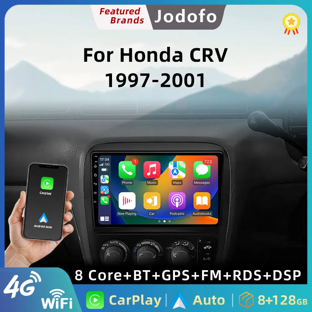 2 Din Car Radio Stereo Android Auto For Honda CRV CR-V 1995 1996 1997 1998 1999 2000 2001 Multimedia Video Player GPS Head Unit