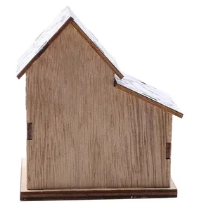 1pc ornamentos de casa de madeira luminosa, decorações de natal, casas de natal de madeira led luminadas decorações de mesa de natal 8 principais vendas casas de madeira natal - №6