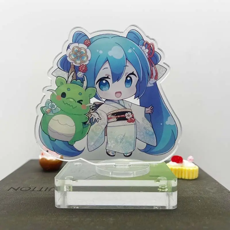 Hatsune Miku Vocaloid Kimono Acrylic Standee Desk Ornament Kawaii Anime Gift for Boys Girls Fans Cartoon Accessory Toy Decor view 2