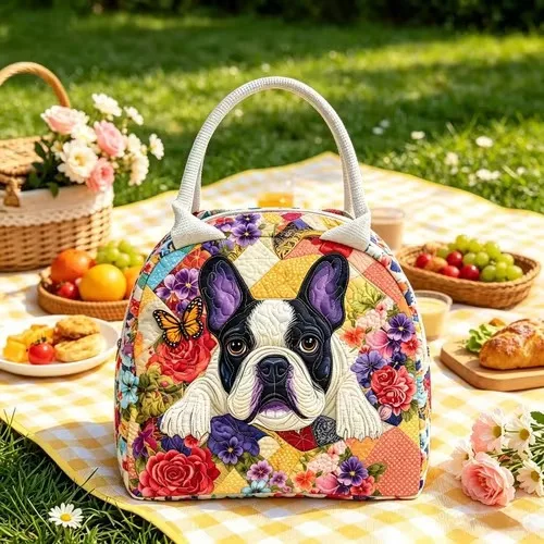 Insulated Large Capacity Lunch Bag Quilted Insulated Fresh-Keeping Bag Cute Cartoon Tote Bag Portable Handbags