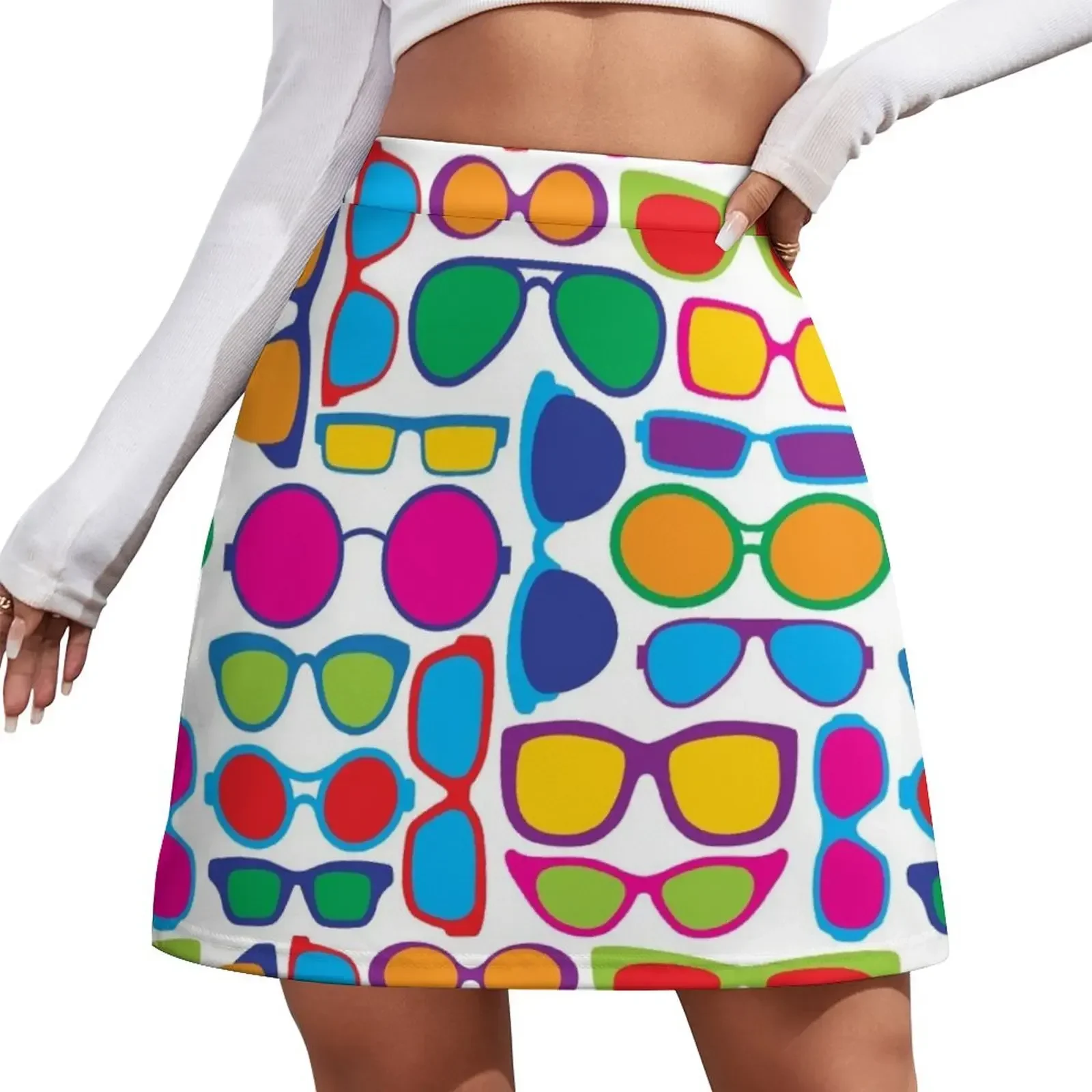 

Eyeglasses Pattern Mini Skirt dress korean fashion