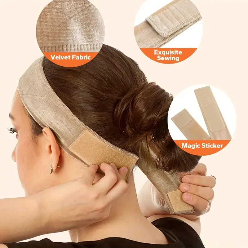 Doppelseitiges Weiches Samt-Haarband Verstellbares Samt-Perückenband Stirnband Perückenzubehör Haarbänder für Frauen – Detail 4