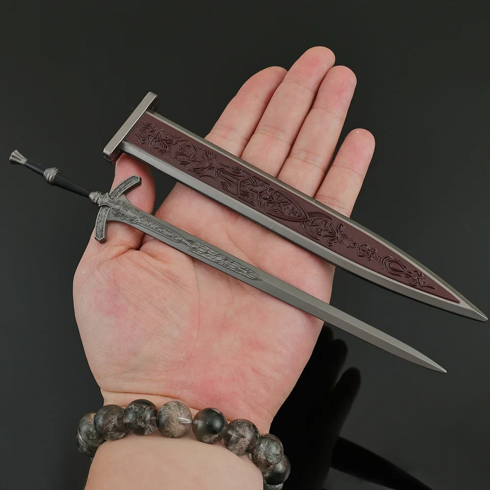 22cm Blood Game Model Metal Crafts Sword Ornament Ludwig Wearing Sword Medieval Knife Toy Unsharpened Decoration Collections