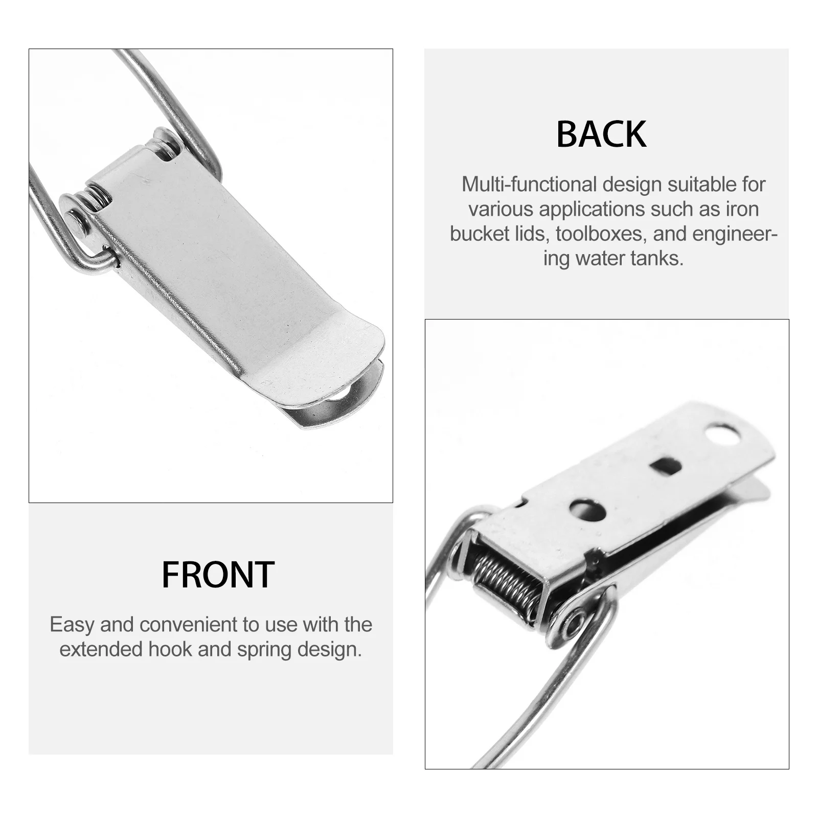 

10Pcs Rust Resistant Stainless Steel Hasp Latch Metal Bucket Tool Box Toggle Buckle Toggle Latch Spring Hasp Jewelry Box Lock