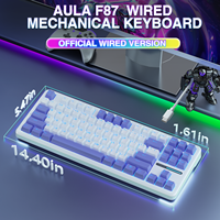 AULA F87 Wired Single Backlight Gasket Structure Keyboard Hot-swap Custom Mechanical Keyboard High Quality PBT Keycaps