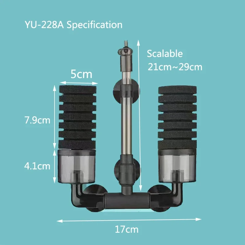 Schwarzer Aquariumfilter für Aquarien, Luftpumpe, Skimmer, biochemischer Schwammfilter, Aquarium-Bio-Filter, Filtro Aquario 4