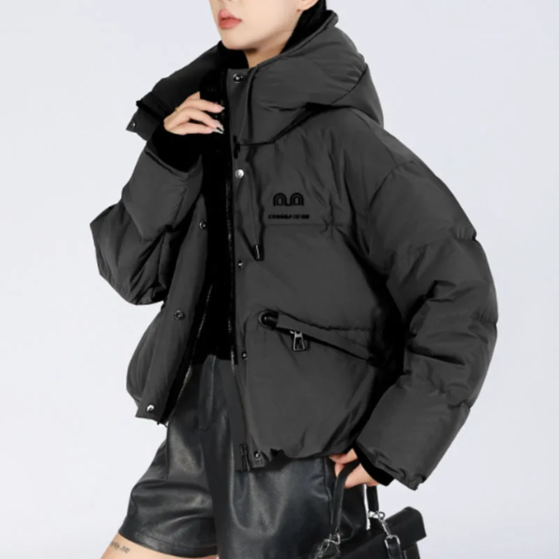 Kurze Warme Mit Kapuze Mantel Verdickt Frauen Unten Jacke 2025, Neue Winter Temperament Casual Hohe Qualität frauen Unten Jacke h643