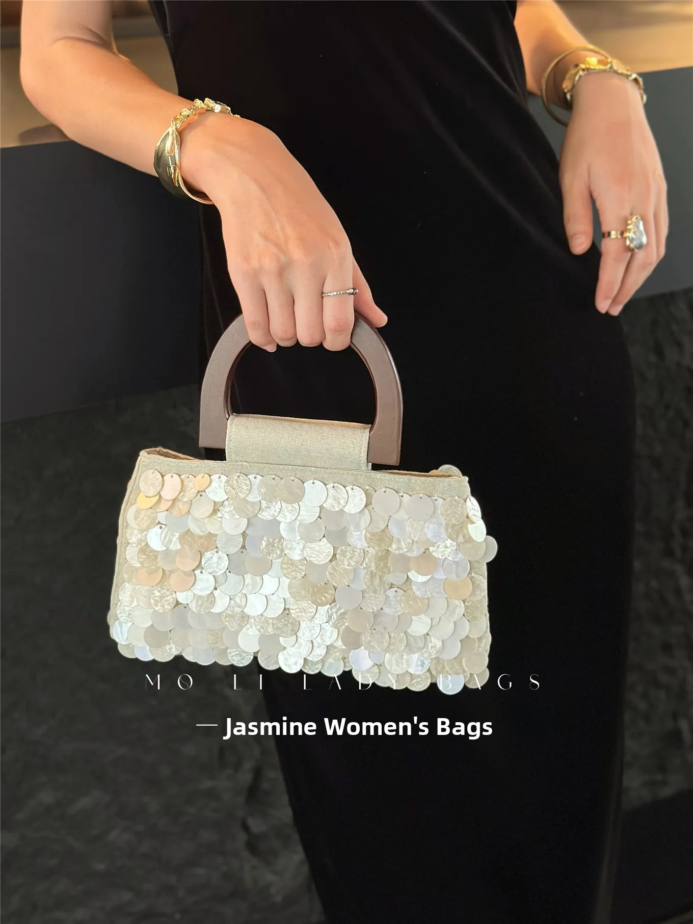 Spring 2026 Handmade  Handbag Women's Fairy Handbag Wood Handle Unique Personality Trendy Pure Handcraft  Bag