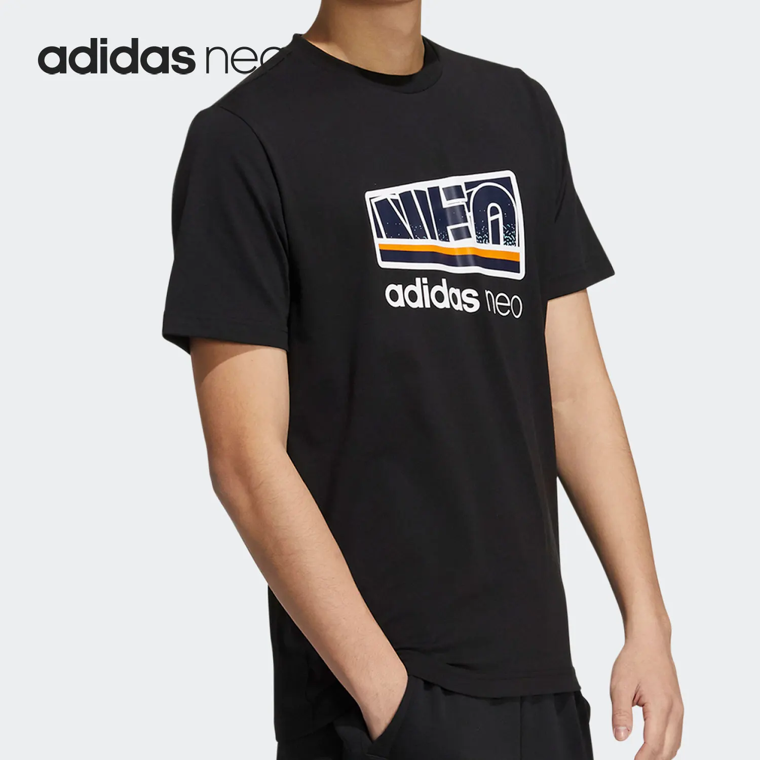 تي شيرت Adidas Official NEO مطبوع للرجال كاجوال بأكمام قصيرة H55283