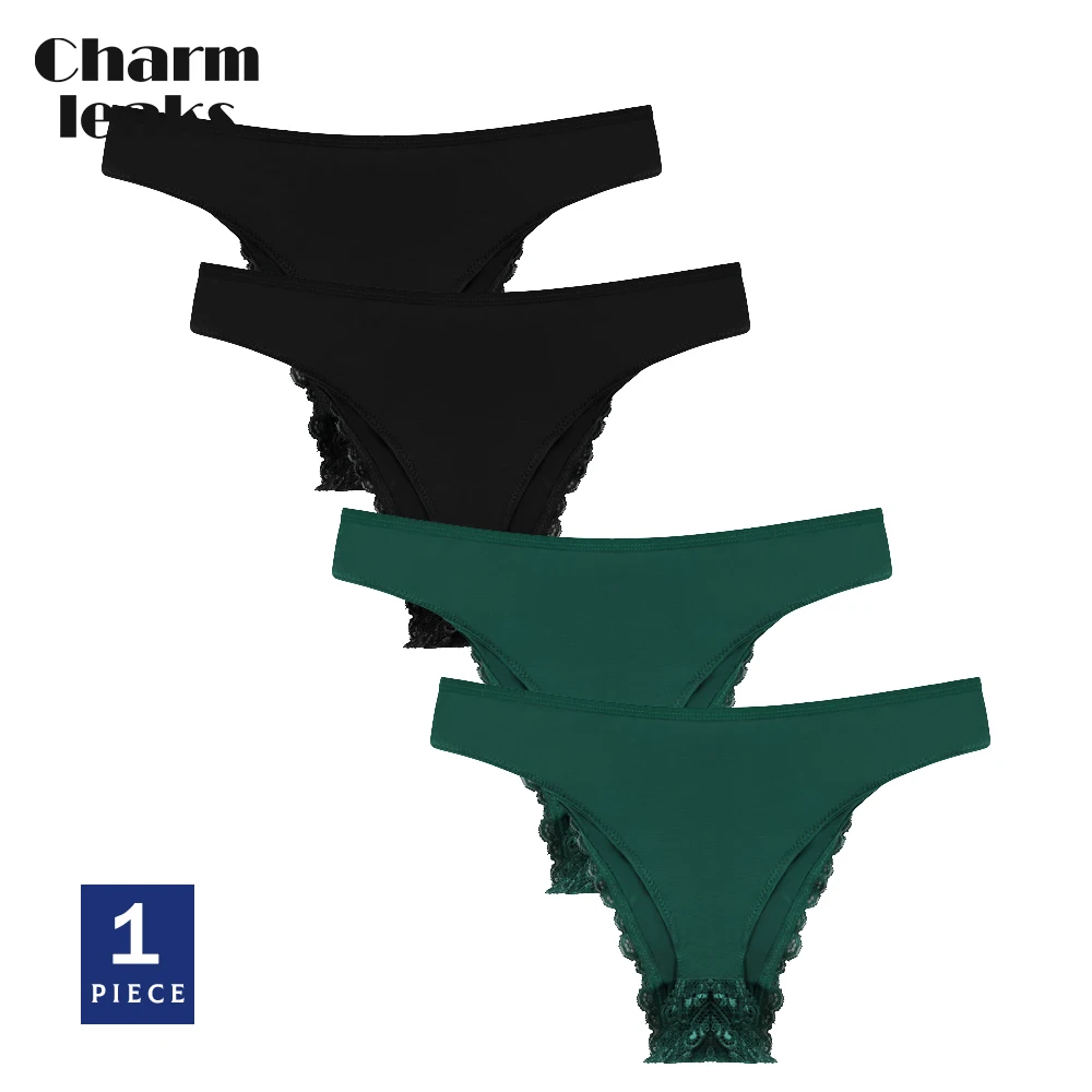 Charmleaks Women Panties Lace  Hollow Out Sexy Bikini Elegant Tanga Solid Color Briefs Size S-2XL,1 PCS