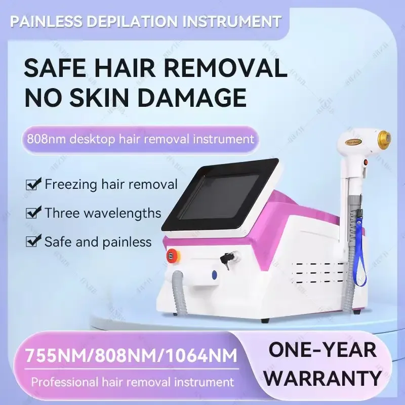 

NEW Wavelength 808nm Diode Laser Hair Remover Painless Effetctive Hair Removal Machine with 755nm 808nm 1064nm for All Skin Hair