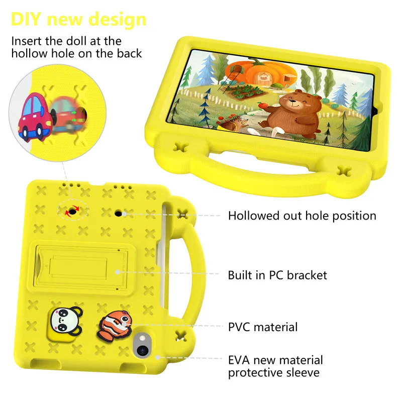 

EVA Case for Lavie tab T12 12.6" T11. T1115 2024 Kids Cover Handle Stand Case for tab 08H02/T0855/T0875 8.0" T10 10.61" T1075