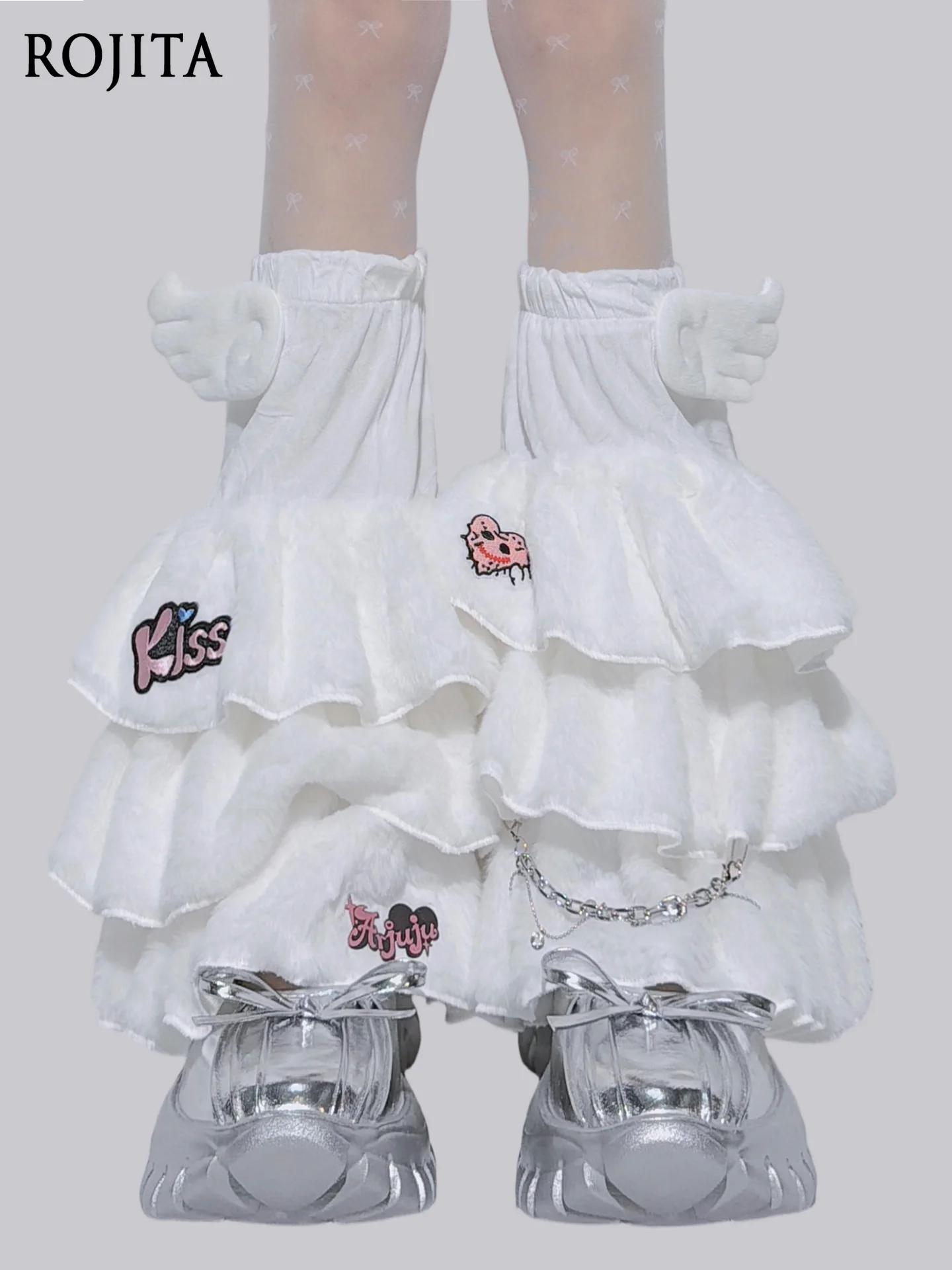 الطبقات الجوارب مع أجنحة فتاة رقيق الجوارب المتخصصة النمط الياباني تدفئة الساق الخريف والشتاء الجوارب الدافئة للنساء