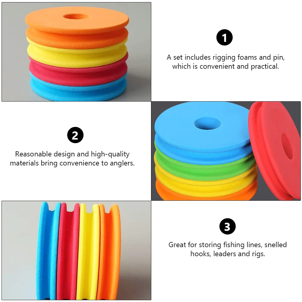 

1 set 1 Set Portable Fishing Spools Circular Winding Plates For Storing Fishing Lines Leaders Hooks Eva Foam Rigging Accessories