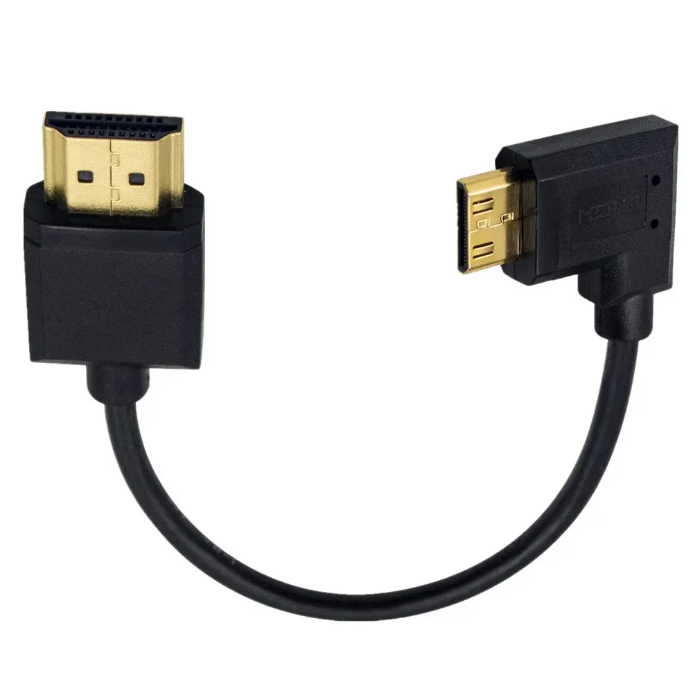 15cm Contacts 4K*2K 60Hz HDMI-compatible 2.0 to Mini HDMI-compatible 90 Degree HD High Speed Super Thin Cable High Quality