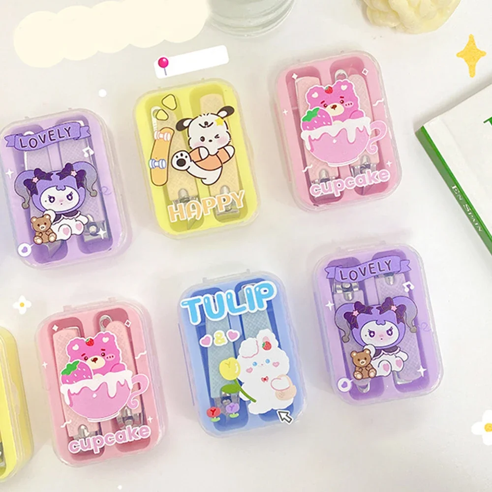 

1Set Nail Clippers & Trimmers Set Colorful Box Cute Creative Cartoon Nail Clippers Dead Skin Remover Pedicure Manicure Care Tool
