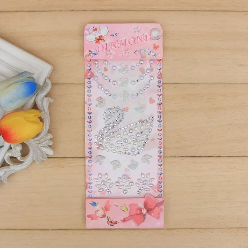 Pegatina con forma de cisne, calcomanía artesanal, arte móvil, diamantes de imitación de cristal, pegatinas autoadhesivas para álbum de recortes, juguetes para niños