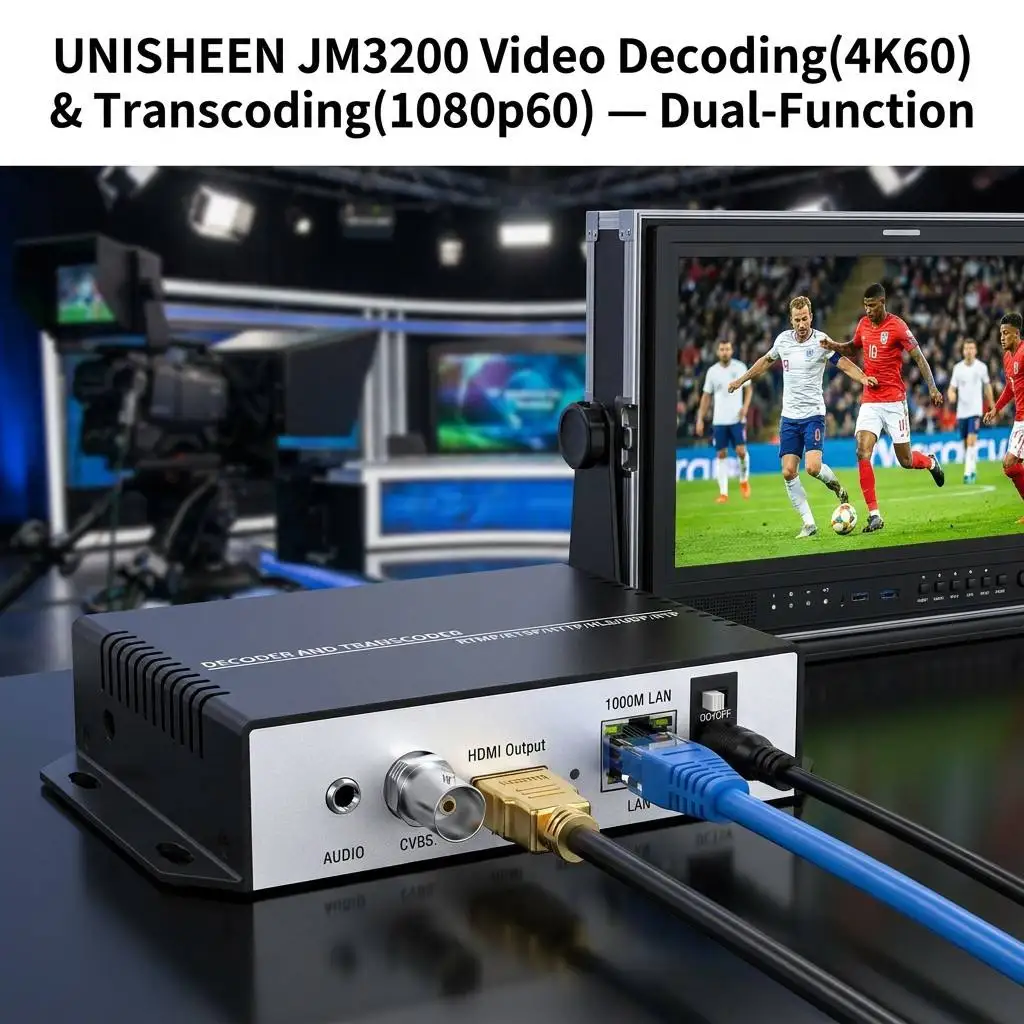 Kép 3: UNISHEEN 4K60 interlance Özönlés H.265 H.264 transcoder SRT RTSP RTMP UDP kelt HDMI videó Dekóder