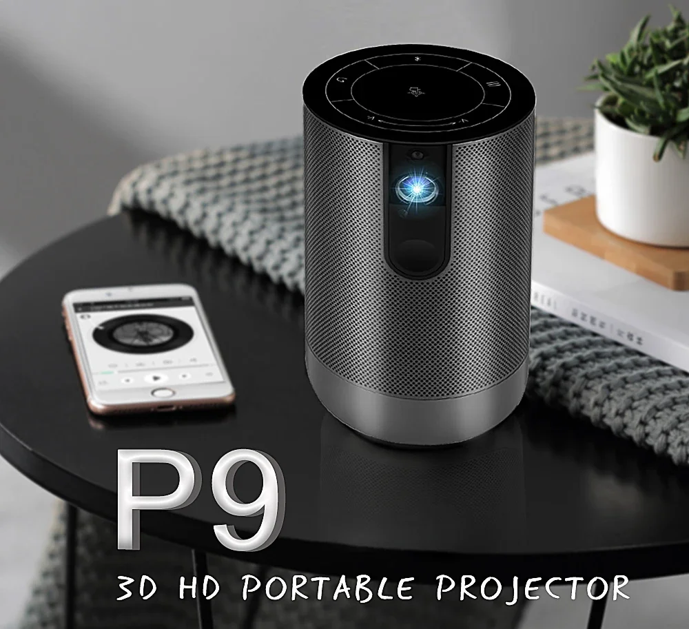 Salange P9 Mini Pocket DLP Projector Naitve 1080P Support 4K Android 7.1 BT Speaker Portable Home Theater Video Projector