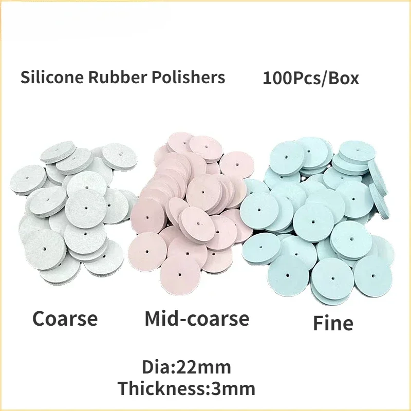 100 pçs/set polidores de borracha de silicone para materiais de laboratório dentário rodas de polimento dental burs