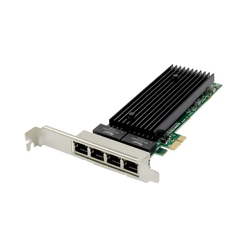 Placa de rede Gigabit PCIE, Desktop de servidor 4 portas, 82576 T4, sem aplicativo de disco, chassi pequeno, roteador macio