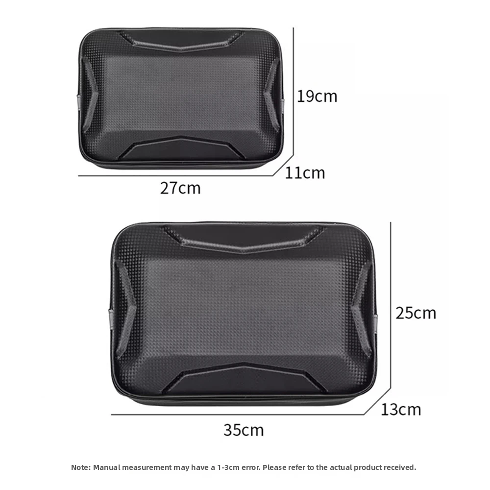 1x Waterproof Motorcycle Front Rear Hard Shell Storage Bag With Reflective Stripes Bicycle Saddlebag Accessories