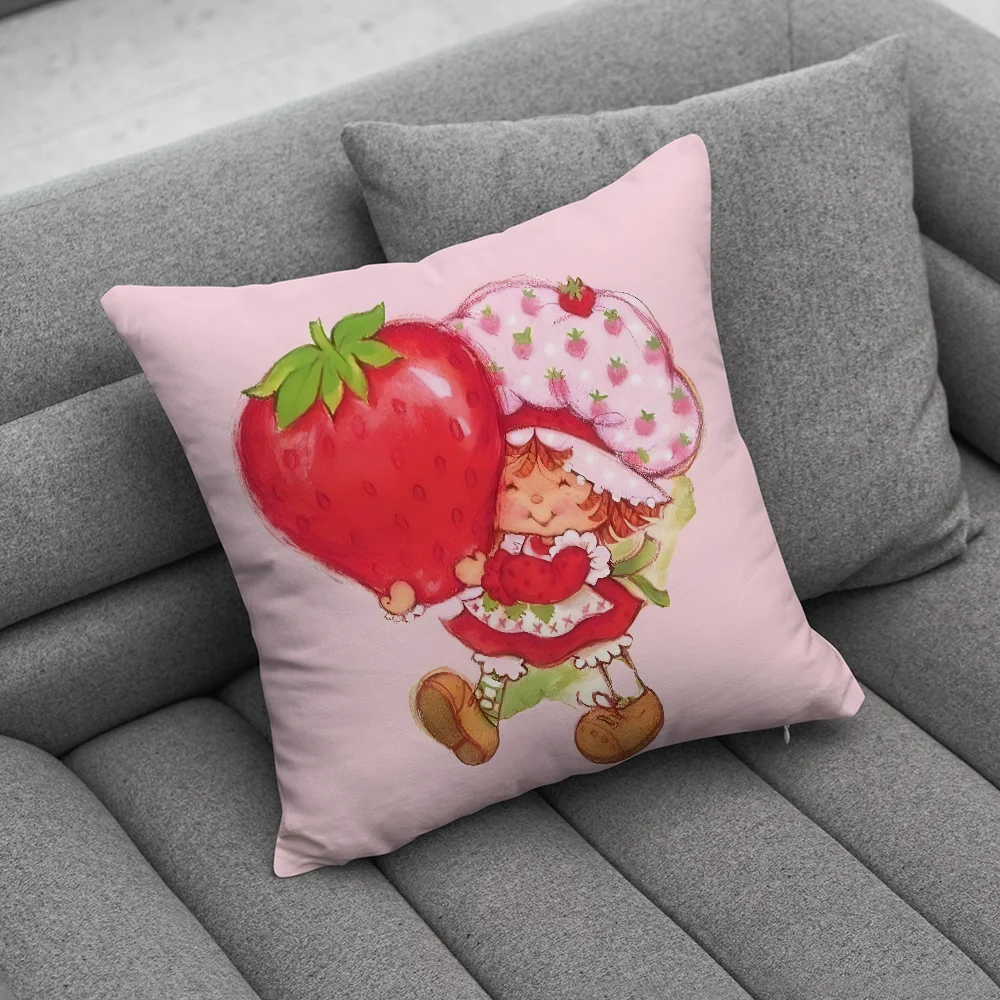 S-StrawberryS-Cute S-ShortcakeS Pillow Case Soft Cushion Cases for Farmhouse Sofa Decor Home Decorations and Protector