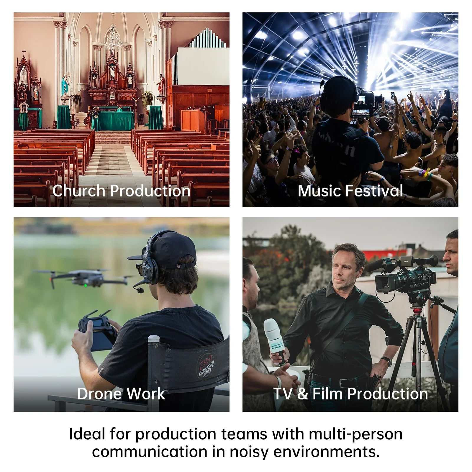 

Solidcom C1 Pro Wireless Intercom Headset System ENC Noise Cancellation For Church Production Team Communication